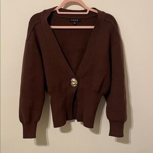 Fore Brown Women's Cardigan Sweater